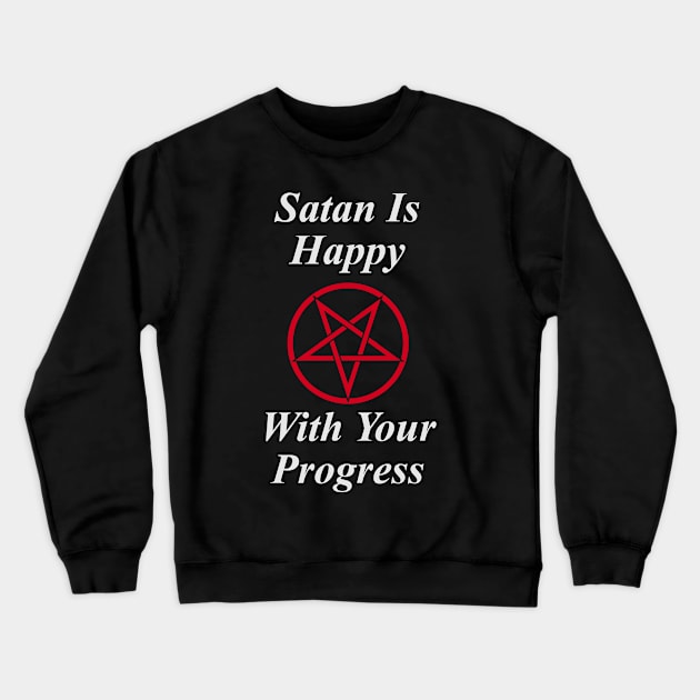 Funny Satanic Design Crewneck Sweatshirt by FadedFoxx